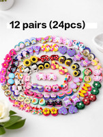 decorNstyler 24pcs Kids Cartoon Hair Rubber Bands / Elastic Hair Ties for Girls Rubber Band(Red, Black, Blue, Brown, Gold, Green, Grey, Multicolor, Orange, Pink, Purple, Yellow, Silver)