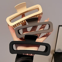 Rasa Extra large hair claw clip jumbo size pack of 3 pcs Black color Abs Plastic Hair Claw(Brown)