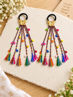 DELEENA Navratri Garba Hair String || Colorful Braided Hair Accessory || Pack of 2 || Hair Accessory Set(Multicolor)