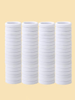 SivaAccessory 72 Pcs White Elastic Hair Tie Seamless Ponytail Holder for Daily Use Rubber Band(White)
