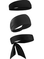 PAROPKAR Multi Sport-Tie Headband Rubber Headband Round Headband Use for all Sport Unisex Head Band(Black)