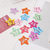 locklux Korean Cute Star Clips For Kids&Girls 10pcs Partywear Stylish Fancy Plain Pins Hair Clip(Multicolor)
