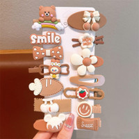 glamvibe Cute Cartoon Hair Clips for baby Girls and kids| Stylish Clip Random Design Hair Clip(Brown)