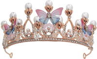 Gitesh Emergity Crystal Tiara Crown, Pearl Crown for Princess Costumes Hair Band(Multicolor)
