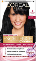 L'Oréal Paris Excellence Creme Hair Colour| upto 100% Grey Coverage at-Home , Black 1