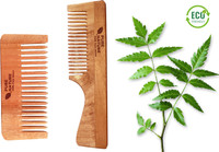 pure nature 2 Different comb 1Set Neem Wood 100% Natural (Pack Of 2)