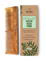 Nat Habit Dual Tooth Neem Wooden Comb for Women & Men | Anti-Frizz & Dandruff Control