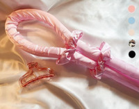 glowara Heatless Satin Foam Hair Curler for Soft Bouncy wavy Curls No Damage Hair Curler(Pink)