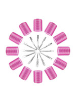 SIYAA hair medium roller ( SET OF 6) with hair 12 clip Silver Hair Curler(Multicolor)
