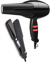 CKINDIA Hair Dryer 1500 Watts with a 329 Hair Straightener Combo Hair Dryer(1500 W, Black)