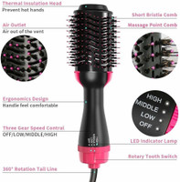 PRATYANG 3IN1 Hair Straightener, Hair Curling, Hair Dryer, On Step Hair Dryer P92 Hair Dryer(1000 W, Black, Pink)