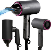 AGARO HD-1214 Premium Dryer with 3 Temperature Settings & Cool Shot Button Hair Dryer(1400 W, Black)