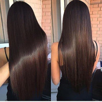 D-DIVINE 5 Clip 24 Inch Natural Brown Straight Hair Extension
