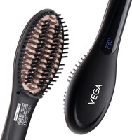 VEGA X-Star Hair Straightening Brush with Thermo Protect Technology & Adjustable Temperature Settings, (VHSB-03) Hair Straightener Brush(Black)