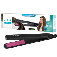 VEGA VHSH-18 Adore with Ceramic Coated Plates & Quick Heat-Up (VHSH-18), (Made In India) Hair Straightener(Black & Pink)