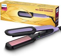PHILIPS NourishCare No heat damage with Vitamin E & Morrocan Argan Oil Serum Strips BHS503/40 Hair Straightener(Purple)