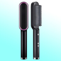 JPRO D New Black Heating Hair Straightening Brush Ceramic Protection 34W Straightener Hair Straightener Brush(Black)