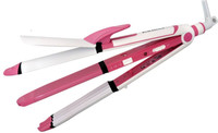 Kemei KM-1291 Ear Lobe & Accessories QUALX 3 In 1 Beauty Styler km-1291 Hair Straightener (White) Hair Straightener(Pink)