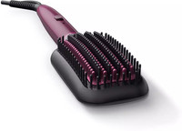 PHILIPS BHH730 00 Naturally Heated, Silk Protect technology, Hair Straightener Brush(Dark Wine)