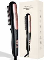 URBANYOG Hair Straightening Brush with Ceramic Coated Plates, 5 Temperature Controls Hair Styler(Rose Gold)