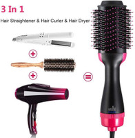 Esypad One step professional 2in1 Hair Straightener for women HS37 Hair Straightener Brush(Black)