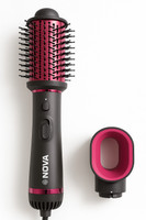 NOVA 3 in 1 Hot Air Brush for Women | One Step Dryer, Volumizer and NHP 8228 Hair Straightener Brush(Black, Pink)