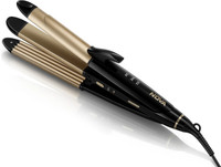 NOVA 4 in 1 Hair Styler- Straightener, Curler & Crimper NHS 802 Hair Straightener(Black, Gold)