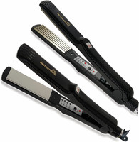 PROFESSIONAL FEEL Hair Straightener & Crimper Electric Machine Platinum Straightening 4X Damage Control Titanium Ionic Plats with Hair Straightening Comb Brush Hair Straightener(Black)