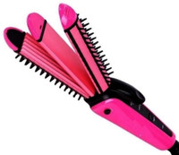 NVA NHC-8890 3In1 Professional Corded Crimper Electric Straightner Curler For Women Hair Styler(Pink)
