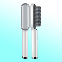 JPRO D Heating Hair Straightening Brush Ceramic Protection 34W Straightener Hair Straightener Brush(White)