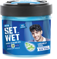 SET WET Styling Hair Gel for Men - Casually Cool for Medium Hold & High Shine,No Alcohol Hair Gel(250 g)