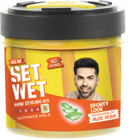 SET WET Styling Hair Gel for Men - Sport Extreme, Extreme Hold & High Shine, No Alcohol Hair Gel(250 g)