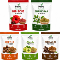 Palika Herbal Pure Organic Amla,Reetha,Shikakai,Bhringraj,Hibiscus Powder Combo for Hair(250 g)