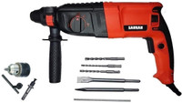Sauran 1200w Hammer Drill 26mm With Reverse Forward Function, Drill Chuck Set, 3pc Hammer Drill and 2pc Chisel Bit 1200w Hammer Drill 26mm With Reverse Forward Function, Drill Chuck Set, 3pc Hammer Drill and 2pc Chisel Bit Rotary Hammer Drill(26 mm Chuck Size, 800 W)