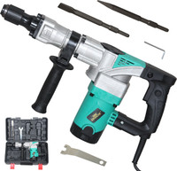 Digital Craft 1600W Demolition Hammer 7kg Heavy Duty Concrete Breaker Machine 2900 BPM Hex Point & Flat Chise 360° Rotating Handle Powerful Copper Motor for Breaking Hammer Drill(17 mm Chuck Size, 1600 W)