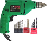 Inditrust Electric reversible machine 400w with 13pc Hss bit 5pc Masonry and 5pc wood bit set (Pack of 4) Hammer Drill(10 mm Chuck Size, 400 W)