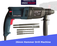 Inditrust 6-Month Warranty 100% Copper Winding new 26mm 1250W Electric Reversible Rotary hammer Machine with 5pc Bit set Rotary Hammer Drill(26 mm Chuck Size, 1250 W)