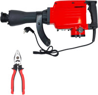 Hillgrove 100% Copper Winding HGCM1071M2 1800 Watt Demolition Drill Machine with 8"inch Plier and 2 Bits for Breaking Concrete Road/Wall DPH74 Rotary Hammer Drill(25 mm Chuck Size, 1800 W)
