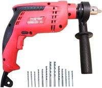 FOSTER FID-13RE Impact Drill Machine with 10 Drilling Bits | Heavy Duty | For Wall | FID-13RE Forward/Reverse 13mm with 10 Bits Impact Driver(13 mm Chuck Size, 650 W)