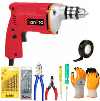 RanPra 10 mm drill machine with 10 set accessories set 10 MM DRILL MACHINE Impact Driver(10 mm Chuck Size, 450 W)