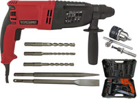 Inditrust 13mm Drill chuck with Adapter WITH 6 MONTHS WARRANTY 100% Copper Winding 900W 26mm Electric Hammer Reversible Drill Machine With 3Pc SDS Bit Hammer Machine Hammer Drill(26 mm Chuck Size, 1250 W)