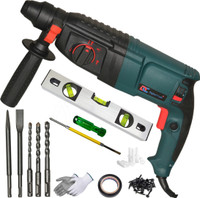 Digital Craft 100% Copper Winding Drill Machine with Hand Tool Kit Hammer Drilling Machine 26mm,12' Spirit Level ,2 In 1 Screw Driver Rotary Hammer Drill(26 mm Chuck Size, 1600 W)