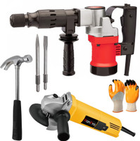 RanPra 5KG DEMOLITION BREAKER MACHINE & 4INCH ANGLE GRINDER RHC-358 7 KG DEMOLITION/BREAKER MACHINE HEAVY DUTY Hammer Drill(28 mm Chuck Size, 3000 W)