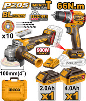 INGCO CKLI2027310 angle grinder + Impact Drill combo kit CKLI2027310 Hammer Drill(13 mm Chuck Size, 0 W)