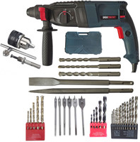 Inditrust 6 MONTHS WARRANTY 1200W 26mm Hammer Machine With 5Pc Bit 13mm Drill chuck Adapter 13pc HSS 6pc Flat 5pc Wood and Masonry bit Rotary Hammer Drill(26 mm Chuck Size, 1200 W)