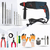 Hillgrove 100% Copper Winding HGCM121M Machine with HSS Bits HGCM121M1 Hand Tools, Drill Chunk 13mm for Making Holes in Metal/Wood/Concrete Rotary Hammer Drill(26 mm Chuck Size, 1200 W)