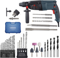 Tulsway 6 Month Warranty 1250W 26mm Electric Hammer Machine with 5pc bit and 13mm drill chuck & Adaptor 13pc HSS 5pc Masonry 5pc Wood 5pc Stone Rotary Hammer Drill(13 mm Chuck Size, 1200 W)