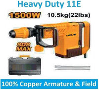 Sauran Heavy-Duty 11 Kg Demolition Hammer 100% Copper Armature (HMM43) Impact Driver(24 mm Chuck Size, 1500 W)