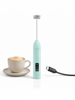 COLLAPSIBLE 50 W Turquoise Hand Blender(Milk Frother Handheld USB, Rechargeable Electric Coffee Beater, egg beater)