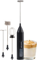 InstaCuppa 50 W Black 2 Hand Blender(Rechargeable Milk Frother with 3 Speeds | USB-C Charging, 4 Whisk Beat Mix Froth)